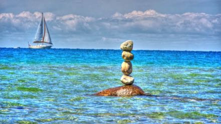 Sailboat and Cairn