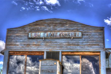 Blue Front Grocery Sign