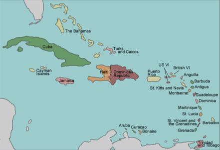 Map of the Caribbean