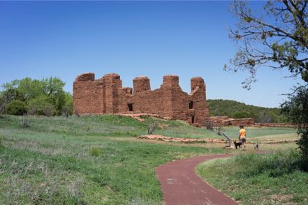 Jan and Pups at Quarai Mission Ruins