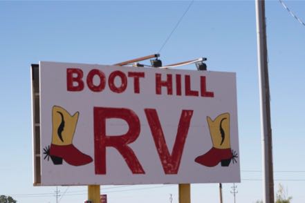 Boot Hill RV Sign